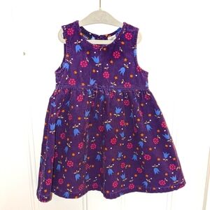 Rugged Bear Corduroy Floral Dress sleeveless Purple Jumper